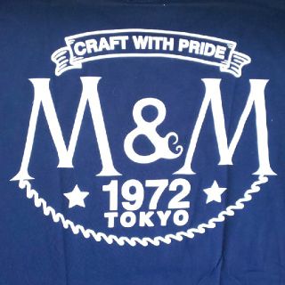 エムアンドエム(M&M)の美品M&Mエムアンドエム バックプリントT サイズL ネイビー(Tシャツ/カットソー(半袖/袖なし))