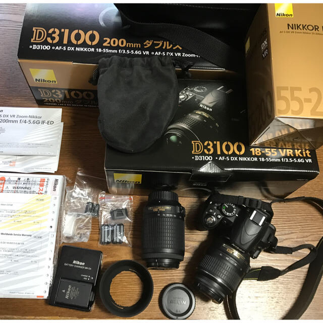 デジタル一眼最終お値下げ‼️NIKOND3100一眼レフデジタルカメラダブルズームキット