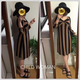 ドットアンドストライプスチャイルドウーマン(Dot&Stripes CHILDWOMAN)のチャイルドウーマン✴︎ストライプワンピ(ひざ丈ワンピース)