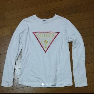 ゲス(GUESS)のGUESS　ロングTシャツ　白　Sサイズ(Tシャツ/カットソー(七分/長袖))