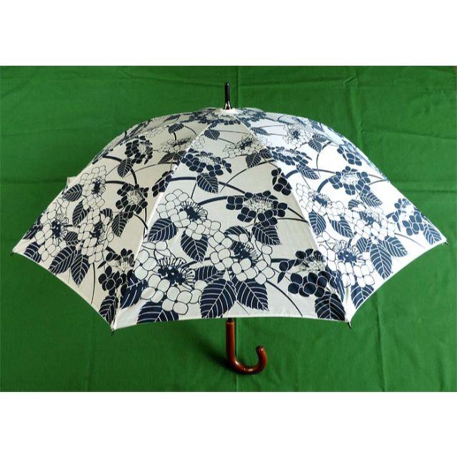 【新品】和風日傘　紫陽花柄　晴雨兼用　UVコート加工 レディースのファッション小物(傘)の商品写真