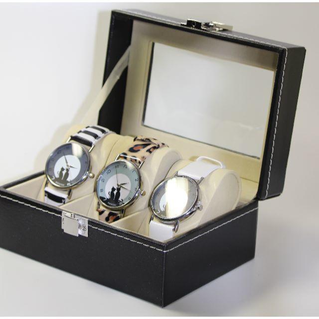 シルエット猫ペア　腕時計３本セット レディースのファッション小物(腕時計)の商品写真
