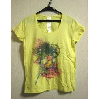 ノゾミイシグロ(NOZOMI ISHIGURO)の【未使用】 個性的 一点物 黄 マカロニック macaronic S(Tシャツ/カットソー(半袖/袖なし))