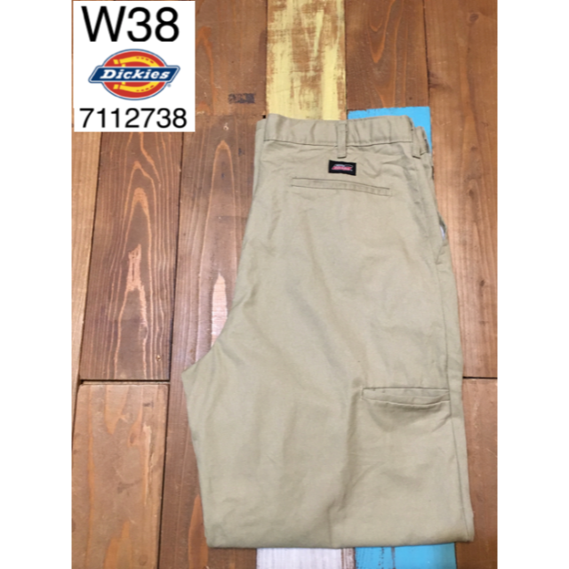 Dickies(ディッキーズ)の３９３５７　アメリカ 輸入 USED ディッキーズ 　タック　カーキ　W３８ メンズのパンツ(ワークパンツ/カーゴパンツ)の商品写真