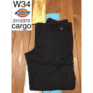 ディッキーズ(Dickies)の３９３５６　アメリカ 輸入 USED ディッキーズ　カーゴ　ブラック　W３４(ワークパンツ/カーゴパンツ)