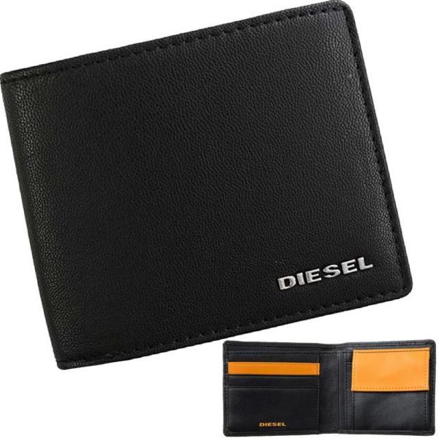 DIESEL - 【新品】 ディーゼル 二つ折り財布 ロゴプレート 本革の通販