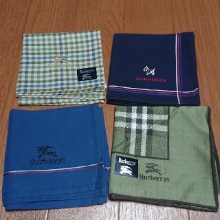 バーバリー(BURBERRY)の新品バーバリーハンカチ 4枚(ハンカチ/ポケットチーフ)