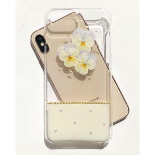 クリームカラーが可愛い押し花スマホケース♡(iPhoneケース)