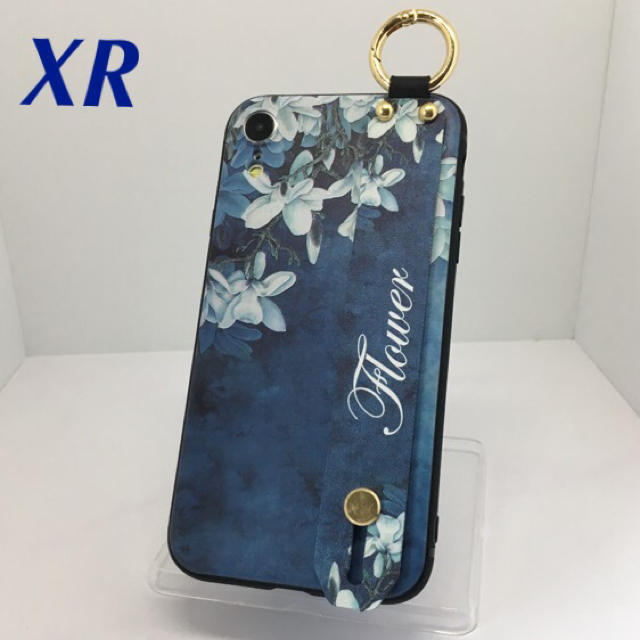 アイフォンXR iPhoneXRケース☆カラビナ付き☆送料無料☆背面ベルト☆青の通販 by ロゴ's shop｜ラクマ