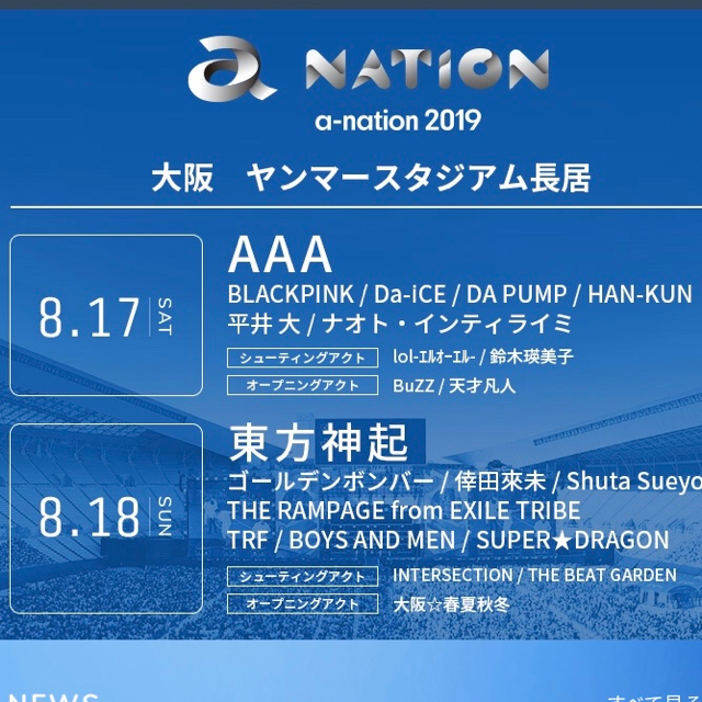 a-nation 大阪公演 2019チケット株主優先予約権 割引率20% チケットの優待券/割引券(その他)の商品写真