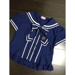 アンジェリックプリティー(Angelic Pretty)のアンジェリックプリティ🍬セーラートップス★リボン付き★コスプレ(カットソー(半袖/袖なし))