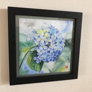 水彩画  紫陽花　(額付き)(絵画/タペストリー)