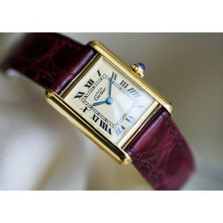 カルティエ(Cartier)の美品 カルティエ マスト タンク アイボリー SM Cartier(腕時計)