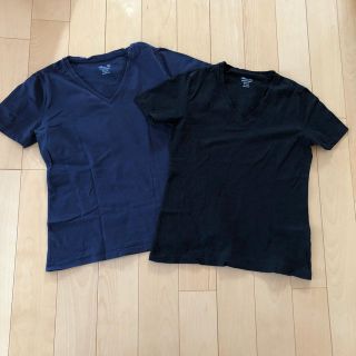 ジーユー(GU)のジーユー マーゼライズドVネックTシャツ 二枚セット(Tシャツ(半袖/袖なし))