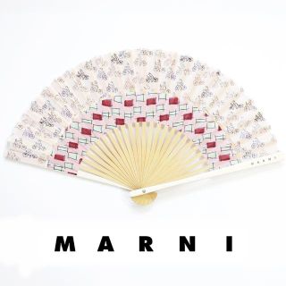 マルニ(Marni)の新品 マルニフラワーカフェ 扇子 シルク ケース ショッパー ピンク ボルドー(その他)