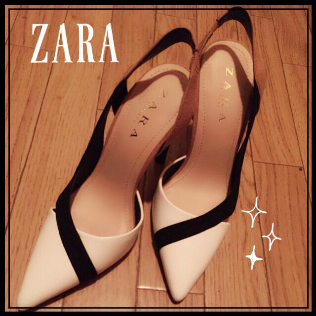 ZARA ザラ コントラスト デザイン ハイヒール 37 24.0 cm