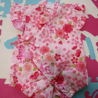 sale美品♡ピンクの花柄が可愛い♡70サイズ 幼児 甚平 (甚平/浴衣)