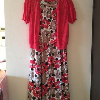 ローラアシュレイ(LAURA ASHLEY)の🌺ローラアシュレイ ワンピース 美品 エフデ カーディガン 新品🌺(ひざ丈ワンピース)