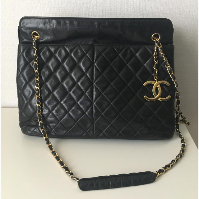 CHANEL トートバッグ バッグ マトラッセ 黒 ブラック ヴィンテージ