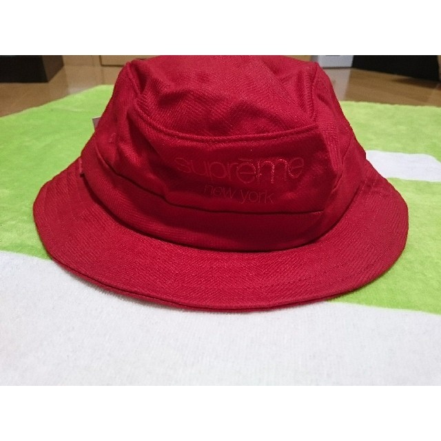 supreme bucket 赤 red バケット cap