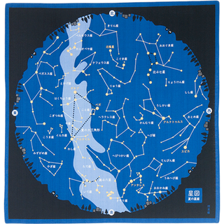 ☆濱文様　風呂敷 「夏の星座　ブルー」　日本製　新品　約50×50cm(その他)