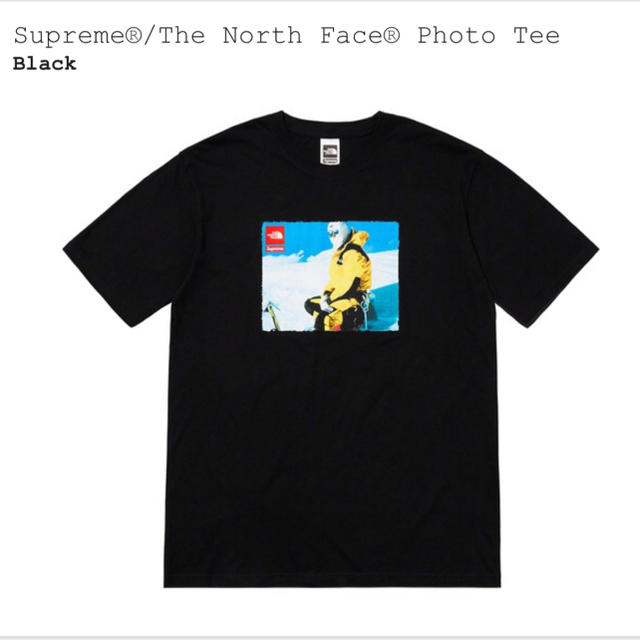 Supreme ノースフェイス Tシャツ Photo Tee S 黒