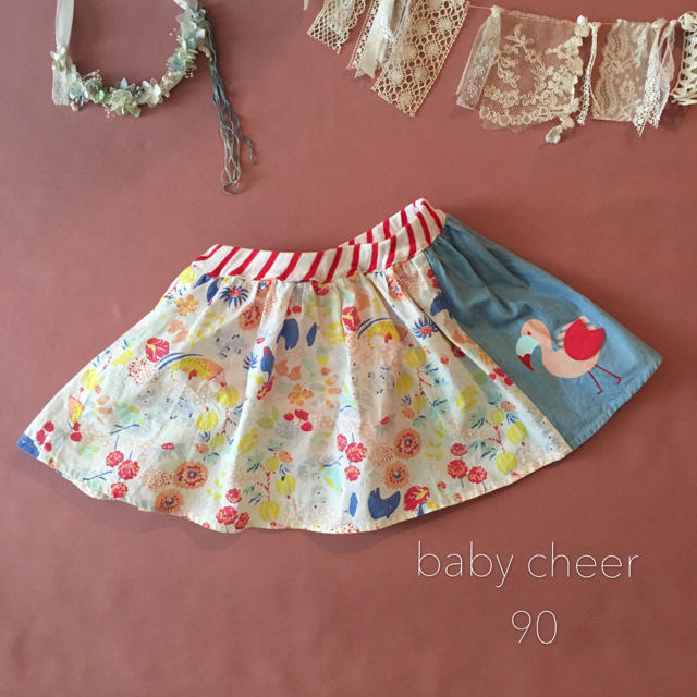 CHEER(チアー)のbaby cheerベイビーチアー⑅⿻˚ フラミンゴ スカート*̩̩̥୨୧˖ キッズ/ベビー/マタニティのキッズ服女の子用(90cm~)(スカート)の商品写真