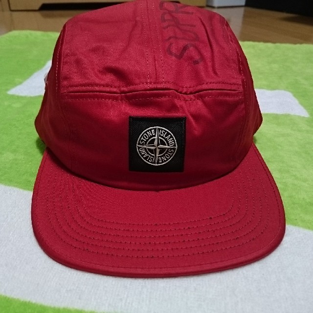 supreme stone island cap 赤 キャップ シュプリーム