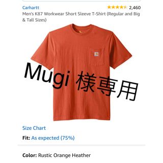 カーハート(carhartt)のMugi 様専用 カーハートTシャツ ラスティックオレンジ(Tシャツ/カットソー(半袖/袖なし))