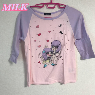 ミルク(MILK)のMILK♡ラグランTシャツ♡ピンク(Tシャツ(長袖/七分))