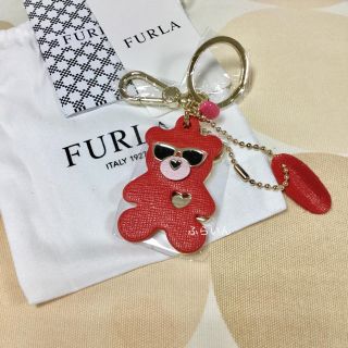 フルラ(Furla)の【新品未使用品】FURLA くま ベアー キーリング キーホルダー レッド系(キーホルダー)