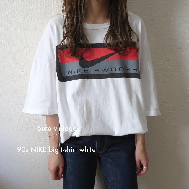 NIKE - 90s NIKE スウォッシュ ビッグ tシャツ 白 USA製 古着 ...