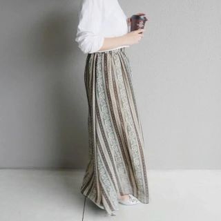 トゥデイフル(TODAYFUL)の156closet ペイズリーストライプスカート mite(ロングスカート)