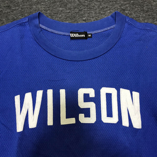 wilson(ウィルソン)の値下げウィルソン メッシュTシャツ M 青 ロゴワッペン メンズのトップス(Tシャツ/カットソー(半袖/袖なし))の商品写真