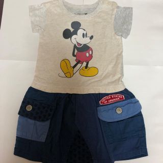 エフオーキッズ(F.O.KIDS)のエフオーキッズ ミッキー ワンピース 90センチ(ワンピース)