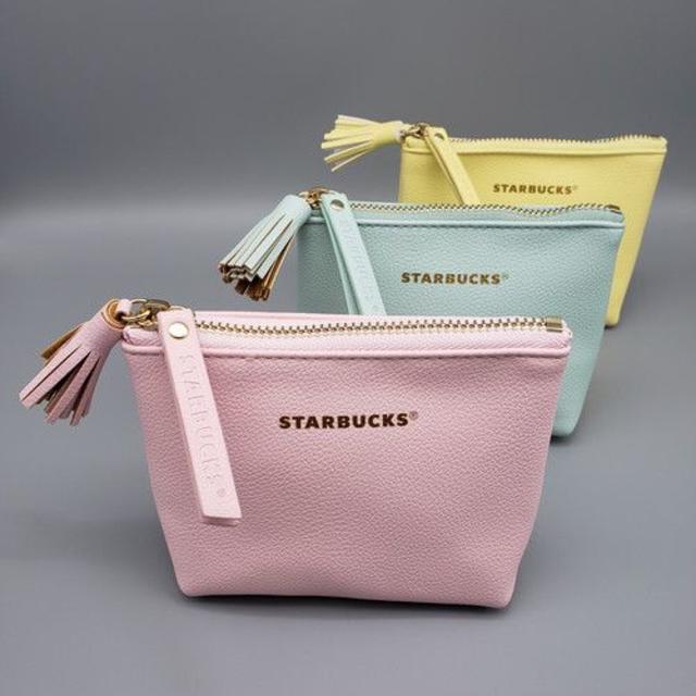 Starbucks Coffee(スターバックスコーヒー)の日本未発売☆海外スタバ タイ限定★パステルカラーポーチ（ピンク） レディースのファッション小物(ポーチ)の商品写真