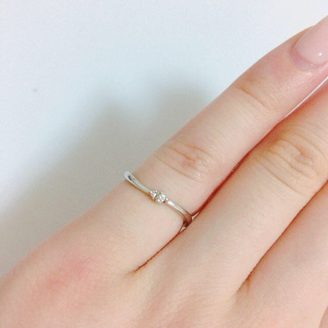 4℃(ヨンドシー)の4°C ピンキーリング❤︎ホワイトゴールド10k レディースのアクセサリー(リング(指輪))の商品写真