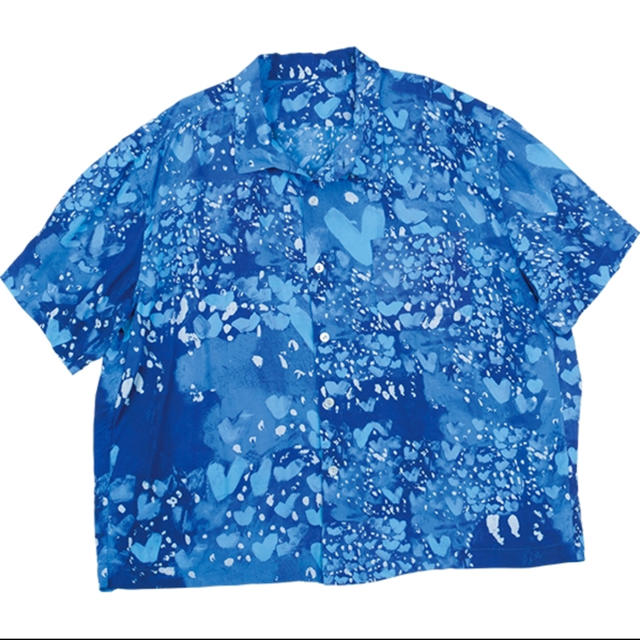 porter classic “HEART” ALOHA SHIRT BLUE