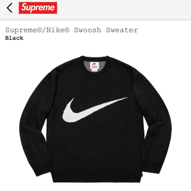 19ss supreme Nike swoosh sweater black