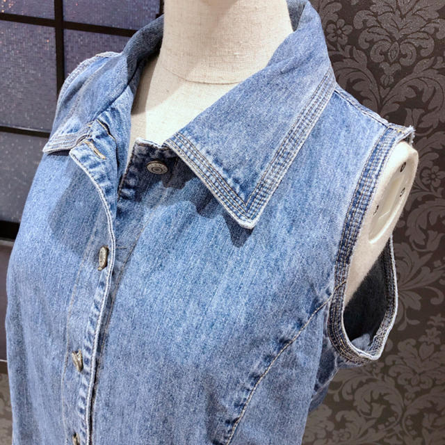 GAP(ギャップ)のGAP ギャップ ◆ デニムシャツ ノースリーブ  レディースのトップス(シャツ/ブラウス(半袖/袖なし))の商品写真