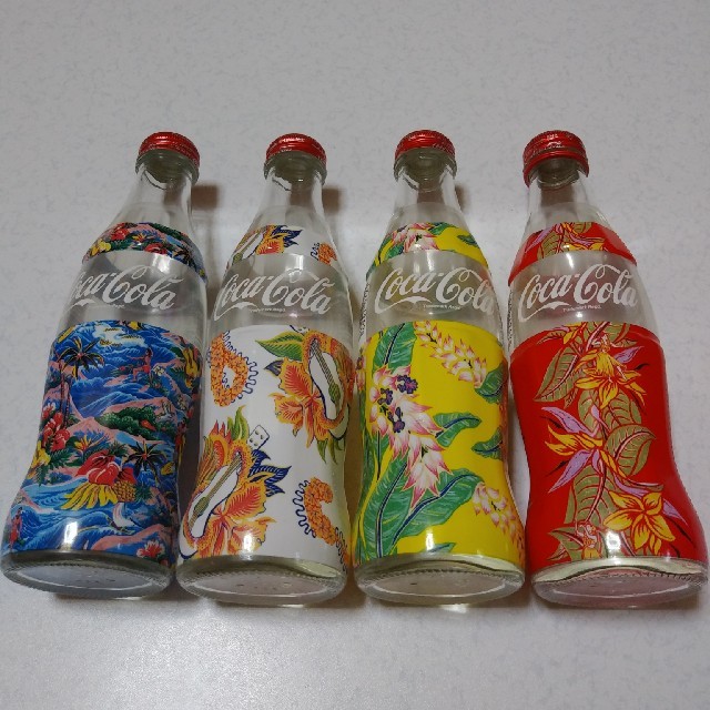 コカコーラ　コーラ　瓶　空き瓶　空瓶　アロハ　アロハ柄　ハワイ　ハワイアン