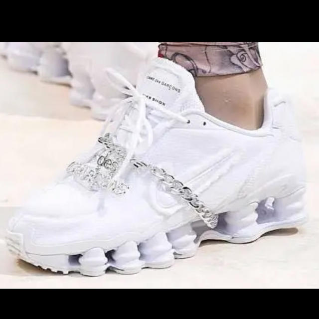 スニーカー COMME des GARCONS × NIKE SHOX ホワイト 28cm