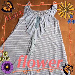 フラワー(flower)のflower ボーダーノースリーブワンピ(ミニワンピース)