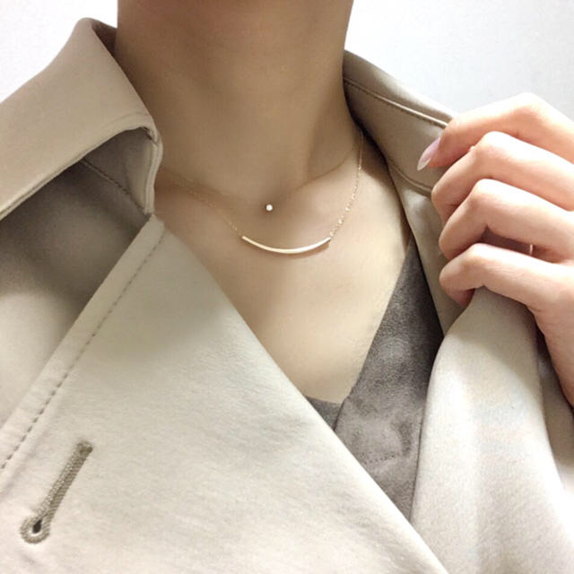 TODAYFUL(トゥデイフル)の14Kgfシンプルバーネックレス トゥモローランド.ノジェス.AHKAH 好きに レディースのアクセサリー(ネックレス)の商品写真