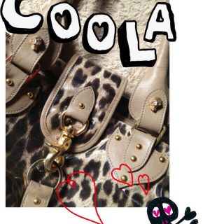 COOLAドクロスタッズヒョウ柄BAG(ハンドバッグ)
