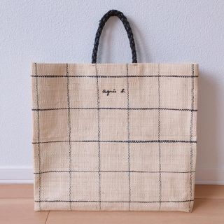 低価得価】 アニエスベー 新品 ラフィア トートバッグ かごバッグ