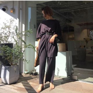 トゥデイフル(TODAYFUL)のTODAYFUL linen knit poncho チャコール 未使用(チュニック)