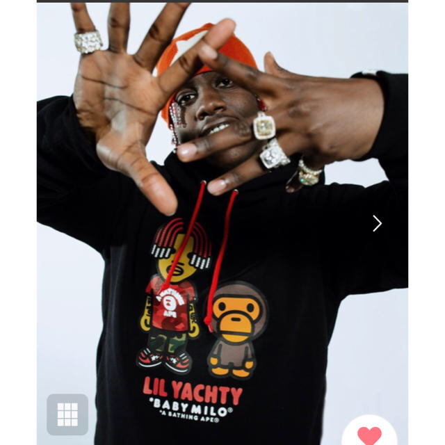 A BATHING APE(アベイシングエイプ)のbape lil yachty Pullover hoodie black XL メンズのトップス(パーカー)の商品写真