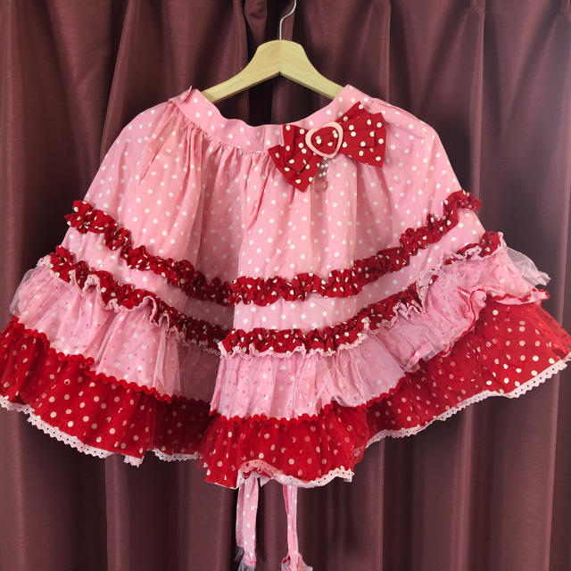 Angelic Pretty(アンジェリックプリティー)のAngelic Pretty ポップドットスカート 赤xピンク レディースのスカート(ひざ丈スカート)の商品写真