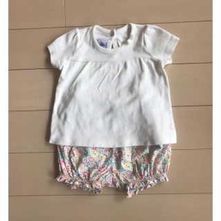 プチバトー(PETIT BATEAU)のプチバトー 半袖カットソー&ブルマ セット 6m 67㎝(Ｔシャツ)